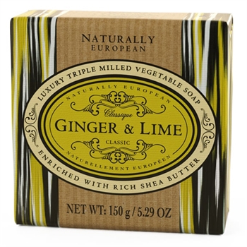 Naturally european ginger og lime triple milled sæbebar 